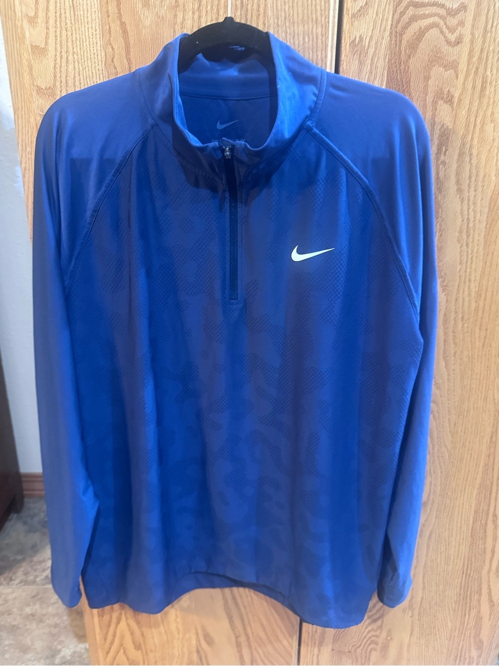 Nike Royal Blue Long-Sleeve Quarter Zip Performance Top